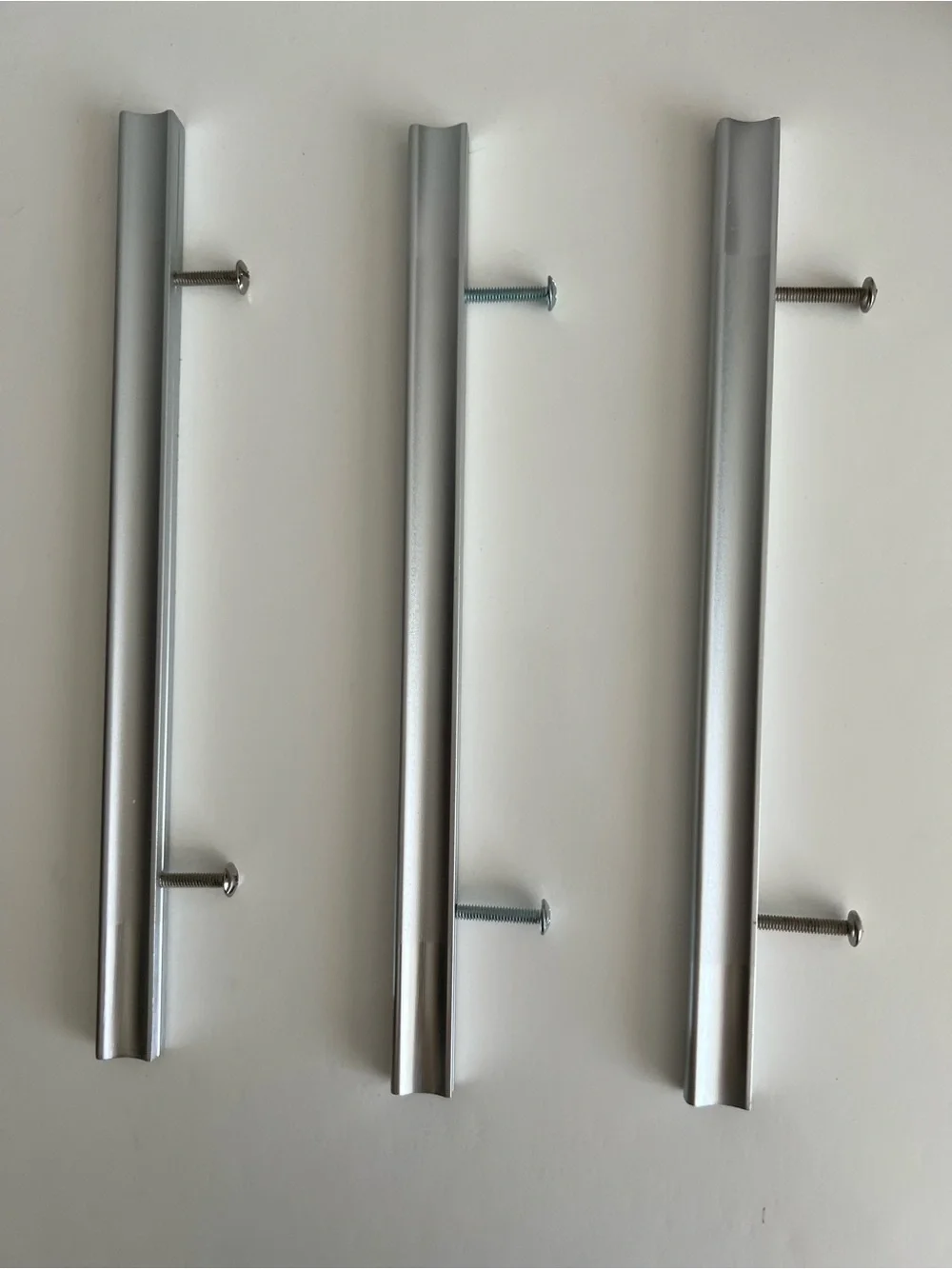 Silver Aluminum Drawer Pulls - Sleek Home Accents Hardware set of 3 with screws